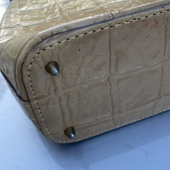 Parklane croc beige gold key lock Hermesstyle vintage bag large hard case “14 - Picture 9 of 10